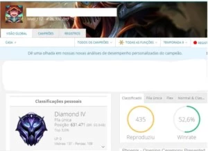 Conta League of Legends, Lvl 112, Diamante IV