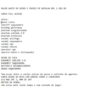 CONTA DE VALORANT IMORTAL 3, COM MAIS DE 1300 EM SKINS