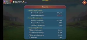 Conta Lords Mobile com T4 - quase 200M de poder