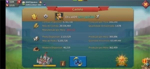 Conta Lords Mobile com T4 - quase 200M de poder