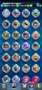 Conta Full 50 cartas nível 15 e 10 cartas evoluídas full - Clash Royale