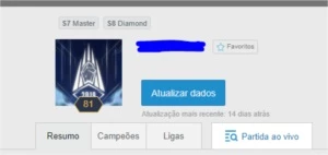 Conta Ex-Mestre - League of Legends LOL