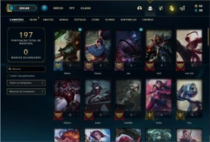 Conta unranked com 70 Champs e 49 Skins - League of Legends LOL