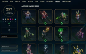 Conta de League Of Legends level 902, 292 skins habilitadas LOL