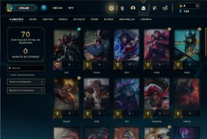 Prata 1 com 45 Champs e 16 Skins + 2 Fragmentos - League of Legends LOL