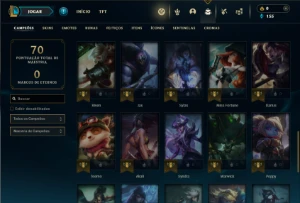 Prata 1 com 45 Champs e 16 Skins + 2 Fragmentos - League of Legends LOL