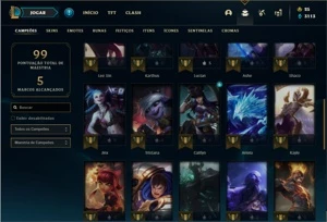 Conta prata 1 com 38 Champs e 22 Skins (Ex Platina) - League of Legends LOL