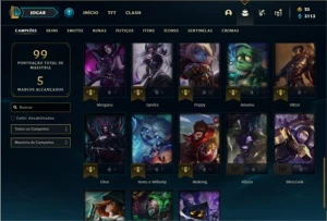 Conta prata 1 com 38 Champs e 22 Skins (Ex Platina) - League of Legends LOL