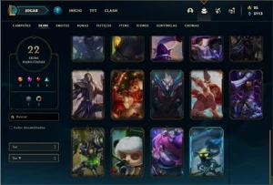 Conta prata 1 com 38 Champs e 22 Skins (Ex Platina) - League of Legends LOL