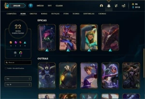 Conta prata 1 com 38 Champs e 22 Skins (Ex Platina) - League of Legends LOL