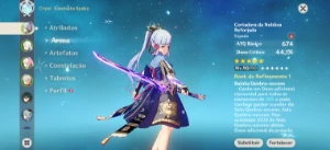 Conta Genshin Impact Ar. 57 Mundo Lv 8 América Server