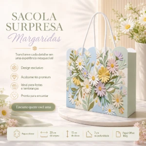 Kit 15 Sacolinhas Margaridas - Pegue e Monte - Artesanato e Personalizados