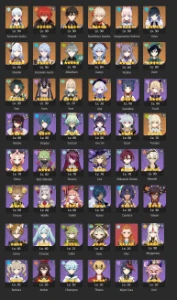CONTA GENSHIN 16 Personagens 5⭐ + Lança de Jade R3 + 5 armas - Genshin Impact