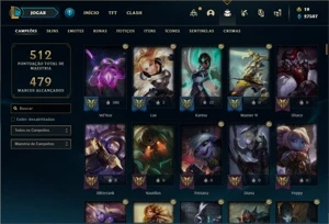 Conta Prata 1 com TODOS os champs e 292 Skins + 4 Prestigios - League of Legends LOL