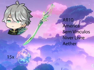 AR10 - Alhaitham + Luz das Folhas + 15 tiros - Genshin Impact