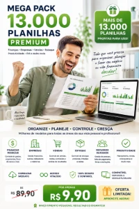 📊 Mega Pack 13.000 Planilhas Premium - Planilhas e Dashboards
