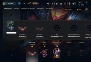Bronze 3 com 50 Champs e 9 Skins - League of Legends LOL