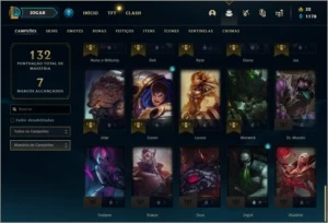 Conta MESTRE com 19 skins e 55 champs - League of Legends LOL