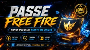 PASSE BOOYAH PREMIUM FREE FIRE GARENA | VIA ID, SEM ADICIONA