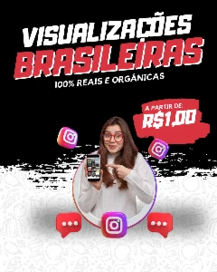 Instagram Visualizações Brasileiras - Redes Sociais