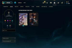 Platina 4 com 28 Champs e 2 Skins + 25 Espolios - League of Legends LOL