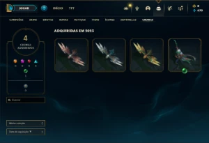 Platina 4 com 28 Champs e 2 Skins + 25 Espolios - League of Legends LOL