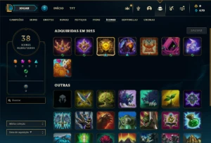 Platina 4 com 28 Champs e 2 Skins + 25 Espolios - League of Legends LOL