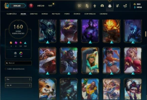 Esmeralda 4 com TODOS os champs e 160 Skins + 1.3kk de Zed - League of Legends LOL