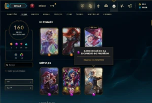 Esmeralda 4 com TODOS os champs e 160 Skins + 1.3kk de Zed - League of Legends LOL