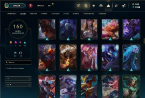 Esmeralda 4 com TODOS os champs e 160 Skins + 1.3kk de Zed - League of Legends LOL
