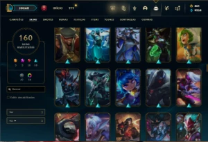 Esmeralda 4 com TODOS os champs e 160 Skins + 1.3kk de Zed - League of Legends LOL