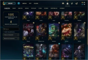Conta ouro 4 com 2 skins e 32 champs ( MAIN JG ) de 2013 - League of Legends LOL