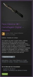 Faca Clássica (★) | Camuflagem Digital — Floresta - Counter Strike CS