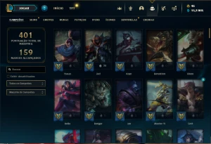 Unranked com 121 Champs e 94 Skins + 40 Cromas - League of Legends LOL