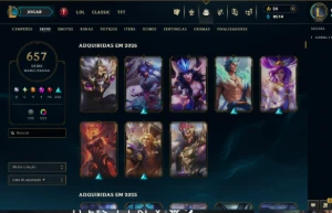 Conta LoL 657 Skins - 223 Chromas+Valorant Vandal Glitchpop - League of Legends