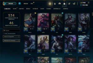 Prata 3 com TODOS os champs e 77 Skins + 2400 RP - League of Legends LOL