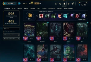 Unranked com TODOS os champs e 358 Skins ( TOP / MID / JG ) - League of Legends LOL