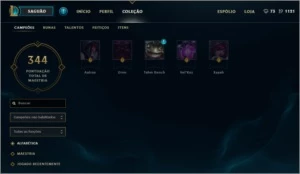 CONTA PLATINA V COM MUITAS SKINS LEAGUE OF LEGENDS LOL