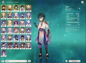 CONTA AR55 - 8 CHARS 5* - XIAO, KAZUHA, YELAN, ITTO - Genshin Impact