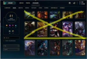 Conta League Of Legends Lv 130 / Gold III / Faltam 7 Campeão LOL