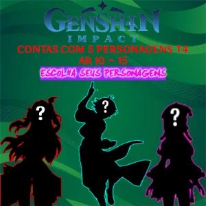 Contas AR 10 ~ 15 Com 5x Personagens T4 | Genshin Impact