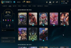 Conta League of Legends - 876 Skins - Nvl 543