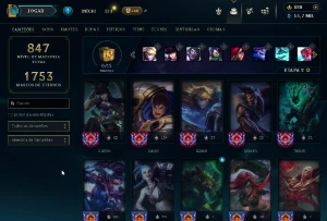 Conta League of Legends - 876 Skins - Nvl 543 LOL