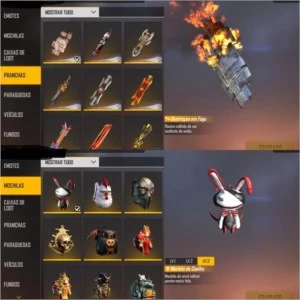 CONTA RARA COM OS TRÊS PRIMEIROS PASSES, FULL GEMADA!! - Free Fire