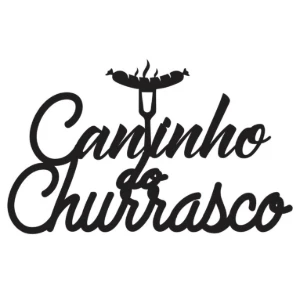 Kit 4 Peças Cantinho do Churrasco em MDF Preto - Artesanato e Personalizados