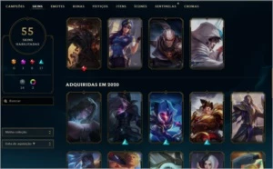 Conta gold com muitas skins e espolios mais de 200 reais gas - League of Legends LOL