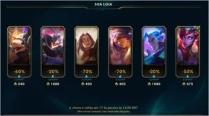 Conta gold com muitas skins e espolios mais de 200 reais gas - League of Legends LOL