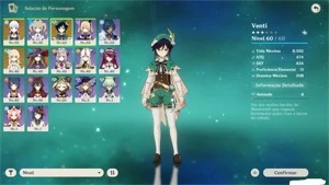 Genshin Impact AR-33/américa - venti, ayaka e mona