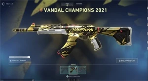 CONTA VALORANT COM VANDAL CAHMPIONS 21 E PACOTE CHAMPIONS 22