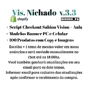 Tema Shopify Vision Nichado CSS Checkout Yampi Brindes Aulas - Outros